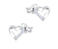 Lovely heart with CZ Silver Stud Earring STS-5141